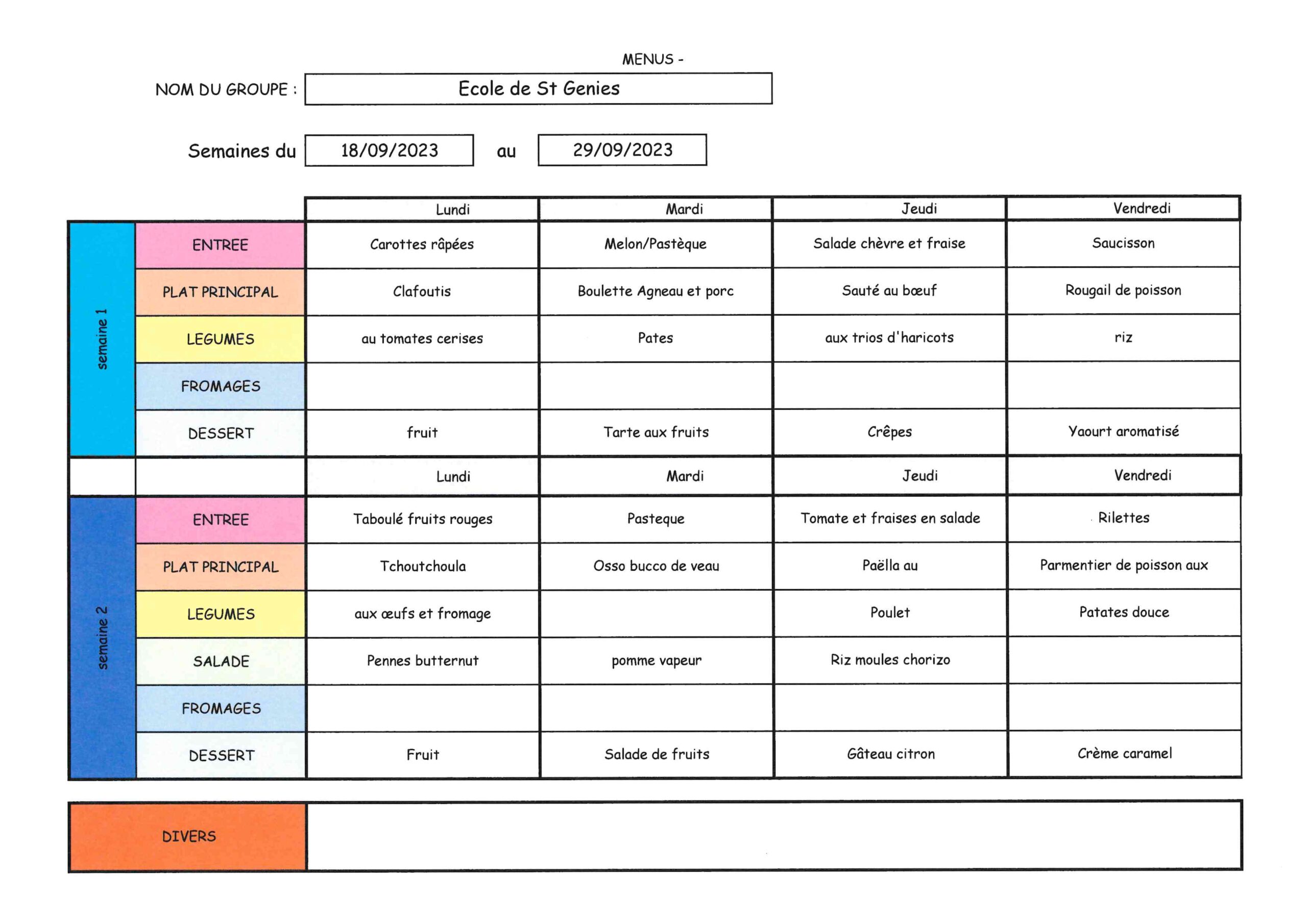 menus cantine sept