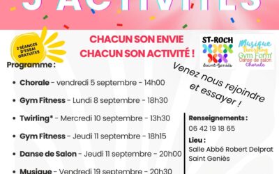 5 activités proposées par la Saint-Roch pour la saison 2025/2026