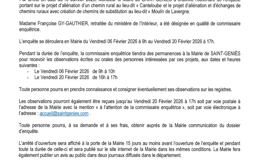 Avis D’enquête publique