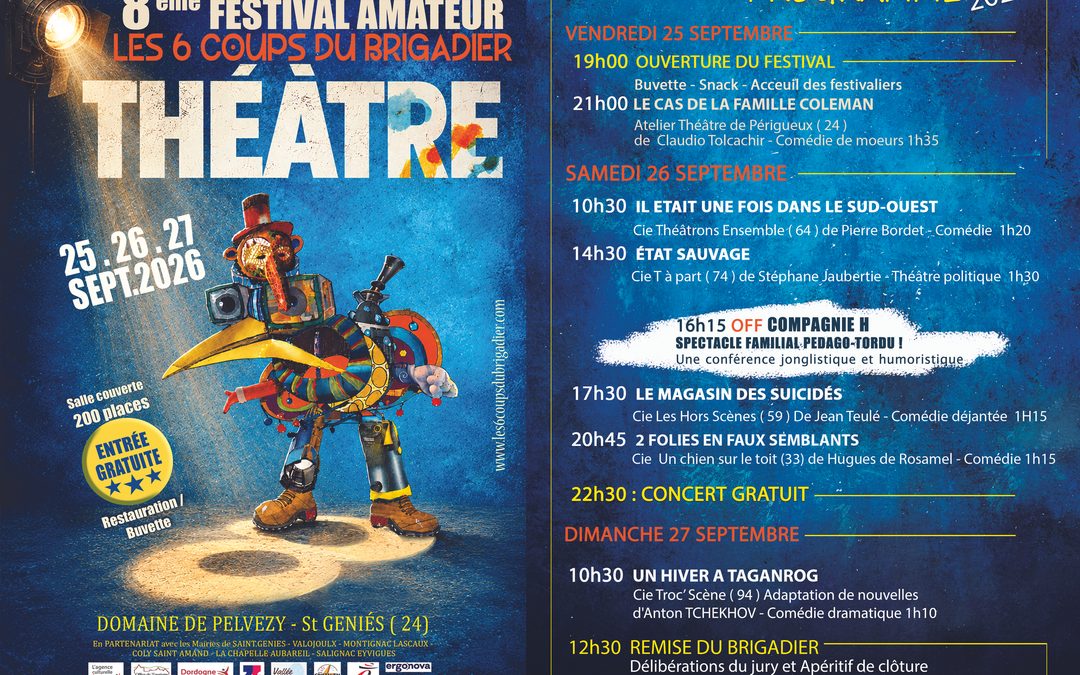 🎭 [ÉVÉNEMENT CULTUREL] – LES 6 COUPS DU BRIGADIER : LE THÉÂTRE À L’HONNEUR ! 🎭